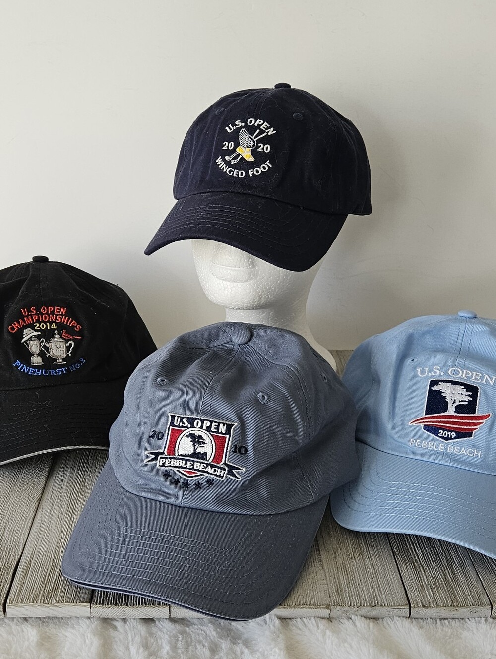 4 USGA Cotton Strapback Unisex Baseball Caps Hats with Embroidered Golf Logos an